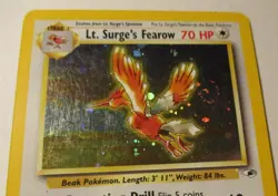 Pokemon TCG Gym Heroes Lt. Surge's Fearow 7/132 Holo Card 2000 Played Vintage - Image 4