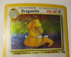 Pokemon TCG Fossil Dragonite Holo Card 4/62 Vintage 1999 Played Unlimited - Image 4
