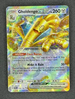 Gholdengo ex 139/182 SV04: Paradox Rift Holo pokemon card 2023 - Image 1
