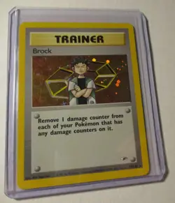 Pokemon TCG Gym Heroes Trainer Brock 15/132 Holo Card 2000 Played Rare Vintage - Image 3