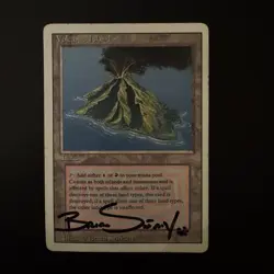 *ARTIST SIGNED Magic The Gathering Volcanic Island Revised Moderately Played MP - Image 1