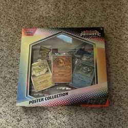 Pokemon Prismatic Evolutions Factory Sealed 3 Booster Pack Poster Collection Box - Image 1