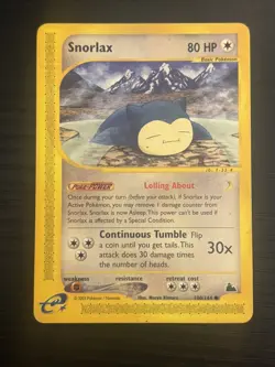 2003 Pokemon TCG Snorlax 100/144 Non-Holo Skyridge LP - Image 1