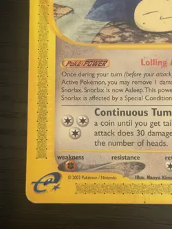 2003 Pokemon TCG Snorlax 100/144 Non-Holo Skyridge LP - Image 5