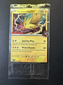 Pokemon TCG Team Rocket’s Zapdos 70/182 GameStop Stamped Promo Sealed - Image 1