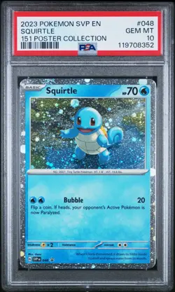 2023 Pokemon Svp En-Sv #048 Squirtle 151 Poster Collection PSA 10 - Image 1