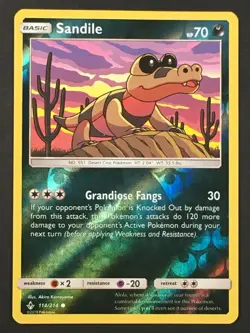 Pokemon TCG Sandile 114/214 SM Unbroken Bonds Reverse Holo Common LP - Image 1