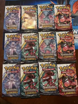 Pokemon Shining Legends Booster Pack Lot Of 12 NEW SEALED - Image 1