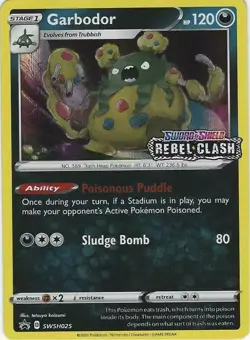 Near Mint - 1 x Pokemon Garbodor - SWSH025 - Pre-Release Promo Sword and Shield - Image 1