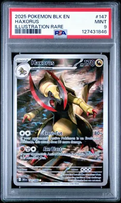 2025 Pokemon BLK EN #147/086 Haxorus Special Illustration Rare PSA 9 MINT - Image 1