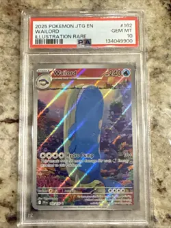 2025 POKEMON JTG EN-JOURNEY TOGETHER ILLUSTRATION RARE #162 WAILORD PSA 10 - Image 1