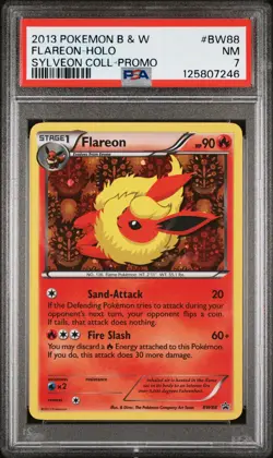2013 POKEMON B&W PROMO SYLVEON COLL #BW88 FLAREON-HOLO PSA 7 - Image 1