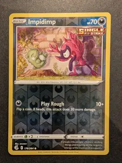 176/264 IMPIDIMP REVERSE HOLO FUSION STRIKE POKEMON CARD - Image 1