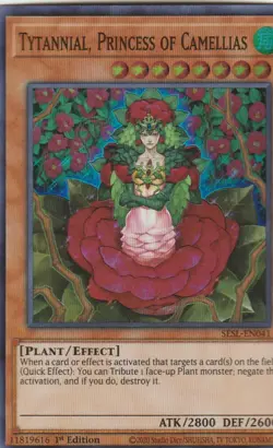 YUGIOH HOLO CARD TYTANNIAL PRINCESS OF CAMELLIAS SESL-EN041 1ST EDITION - Image 1
