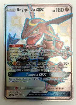 Pokemon TCG - Rayquaza GX Card HP 180 177a/168 In Good Condition #Live - Image 1