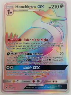 Pokemon Honchkrow GX Trading Card SM Unbroken Bonds Secret Rare 223/214 #Live - Image 1