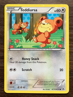 HOLO Teddiursa RC15/RC25 - 2013 Pokemon Legendary Treasures Common Card - NM - Image 1