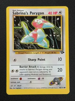 Sabrina's Porygon 98/132 REGULAR Pokemon Card WOTC Gym Challenge Common - Image 1