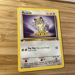 Pokemon Card Meowth Jungle 1st Edition Common 56/64 LP+ - Image 3