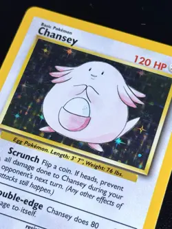 Chansey 3/102 Base Set Holo Rare WOTC Pokemon Card - Near Mint Condition - Image 2
