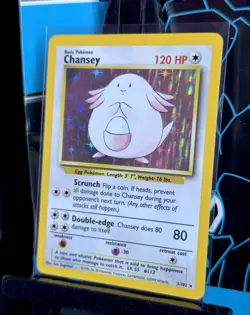 Chansey 3/102 Base Set Holo Rare WOTC Pokemon Card - Near Mint Condition - Image 5