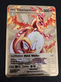 Charizard DX HP500 Gold Metal Pokemon Card Fan Art! - Image 4