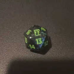 Final Fantasy MTG Magic the Gathering d20 Dice 20 Sided Die Spin Down Green - Image 1