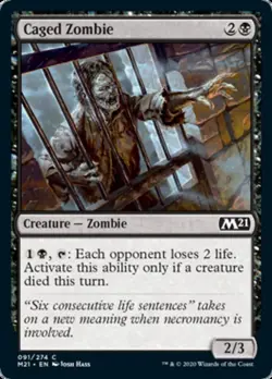 Caged Zombie - Foil - Core Set 2021 #091/274 MTG Magic The Gathering - Image 1