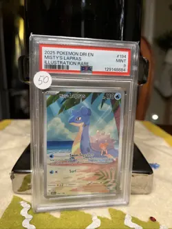 Pokemon TCG Misty's Lapras Destined Rivals 194/182 PSA 9 Mint Full Art Trainer - Image 1