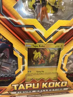 Pokemon TCG Tapu Koko Figure Collection Box New Factory Sealed Promo & Booster - Image 4