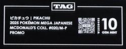 2025 Pokemon Mega Japanese McDonald's Collection Promo Pikachu TAG 10 - Image 3