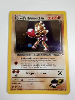 Rocket’s Hitmonchan 11/132 Pokemon Gym Heroes Holo LP/NM - Image 1