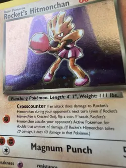 Rocket’s Hitmonchan 11/132 Pokemon Gym Heroes Holo LP/NM - Image 3