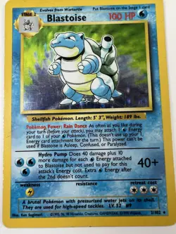 Blastoise 2/102 Base Set Holo TCG WOTC 1999 Pokemon Card - Image 1