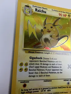 Pokemon TCG Raichu Fossil Holo Card 14/62 Unlimited Holo Rare - Image 2