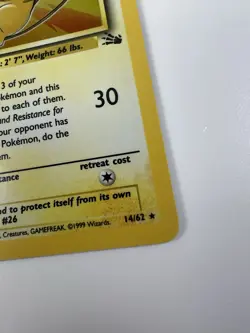 Pokemon TCG Raichu Fossil Holo Card 14/62 Unlimited Holo Rare - Image 5