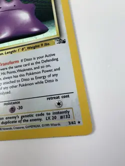 Pokemon TCG Ditto Fossil, Holo Unlimited Rare Card 3/62 - Image 3