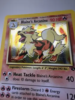 Blaine's Arcanine Pokemon Card 1/132 Gym Challenge Holo NM - LP - Image 2