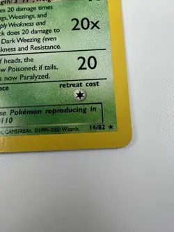Pokemon Dark Weezing 1st Edition 14/82 Holo Rare Rocket WoTC 1999 Vintage LP+ * - Image 3