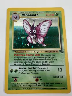 Pokemon TCG Venomoth Rare Holo Card #13/64 Jungle - Image 1
