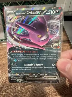 Team Rocket's Crobat ex 122/182 Double Rare - Pokemon Destined Rivals NM - Image 2