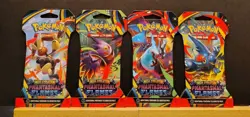 Pokemon Phantasmal Flames Art Sleeved Booster Packs x4 ** NEW ** - Image 1