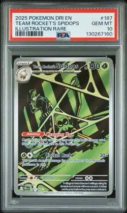 2025 POKEMON DRI EN-DESTINED RIVALS #187 TEAM ROCKET'S SPIDOPS PSA 10 - Image 1