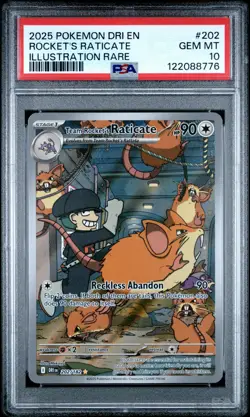 2025 POKEMON DRI EN-DESTINED RIVALS #202 TEAM ROCKET'S RATICATE PSA 10 - Image 1