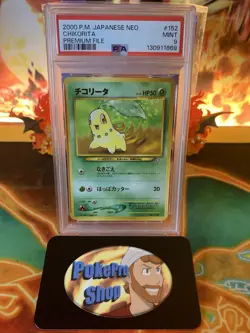 2000 Pokemon Japanese Neo Premium File Chikorita 152 - PSA 9 MINT - Image 1