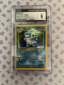 1999 Pokemon TCG Blastoise Base Set 2/102 Holo Rare CGC 9 - Image 1