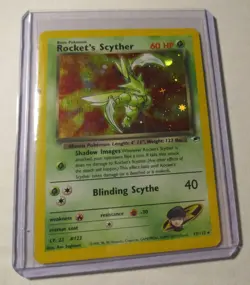 Pokemon TCG Gym Heroes Rocket's Scyther 13/132 Holo Card 2000 Played Used - Image 1