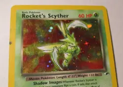Pokemon TCG Gym Heroes Rocket's Scyther 13/132 Holo Card 2000 Played Used - Image 4