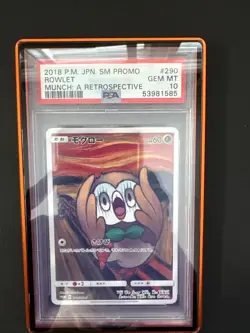 PSA 10 ROWLET 290/SM-P PROMO MUNCH: A RETROSPECTIVE 2018 POKEMON SCREAM - Image 1