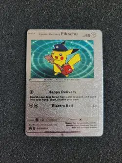 Pokemon Silver Fan Art Special Delivery Pikachu Promo Swsh074 + Bonus Gift - Image 1